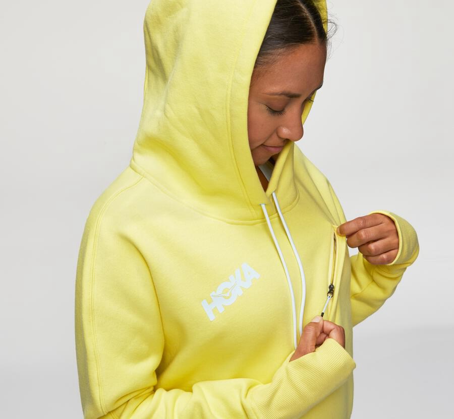 Sudadera Con Capucha Hoka One One Mujer - Performance - Amarillo - XSY912760